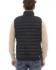 Men's Vest. Horizontally Quilted. Contrast Chest Patch. Bottom With Matching Elastic. Light Padding (approximately 100g).