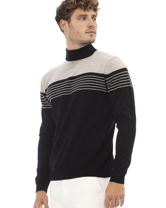 Mock Neck Sweater. Long Sleeves. Fine Rib Collar. Cuffs And Bottom Hem. Regular Fit.