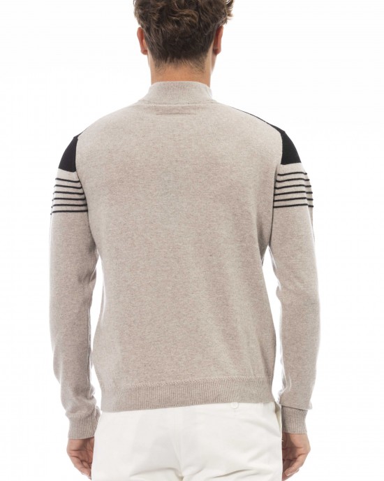 Mock Neck Sweater. Long Sleeves. Fine Rib Collar. Cuffs And Bottom Hem. Regular Fit.