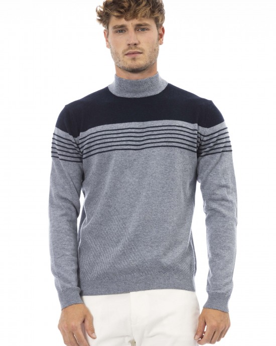 Mock Neck Sweater. Long Sleeves. Fine Rib Collar. Cuffs And Bottom Hem. Regular Fit.