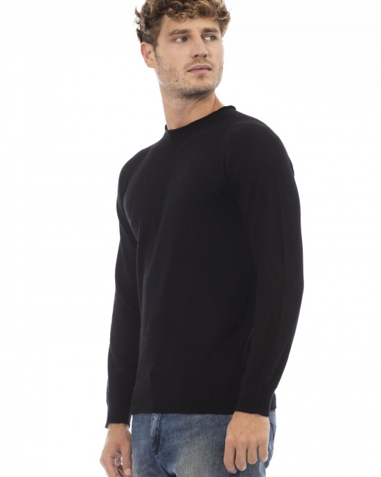 Crewneck Sweater. Long Sleeves. Fine Rib Collar. Cuffs And Bottom Hem.