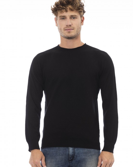 Crewneck Sweater. Long Sleeves. Fine Rib Collar. Cuffs And Bottom Hem.