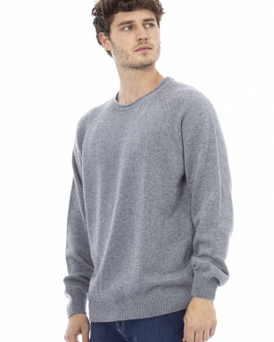 Crewneck Sweater. Long Sleeves. Ribbed Collar. Cuffs And Bottom.