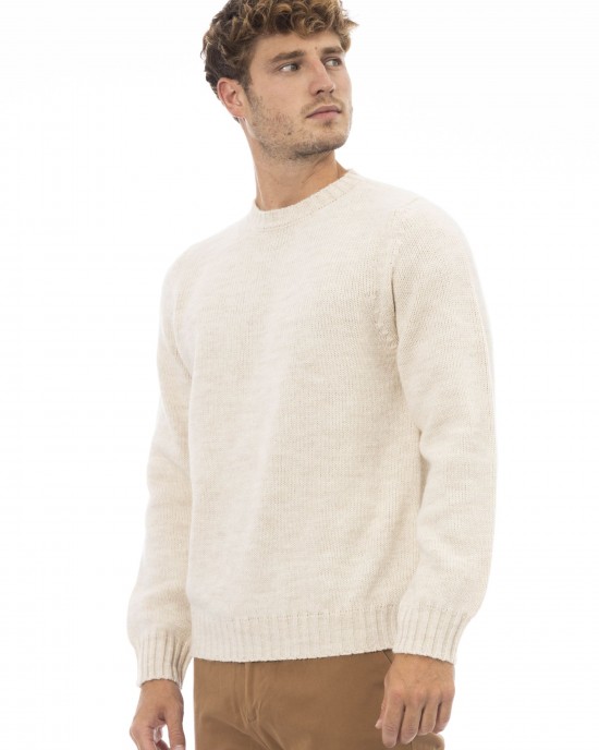 Crewneck Sweater. Long Sleeves. Ribbed Collar. Cuffs And Bottom. Regular Fit.