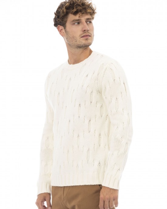 Crewneck Sweater. Long Sleeves. Ribbed Collar. Cuffs And Bottom.