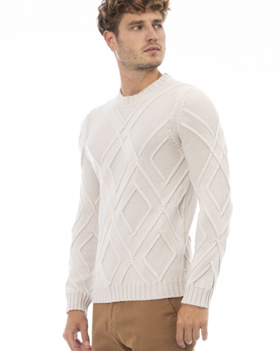 Crewneck Sweater. Long Sleeves. Ribbed Collar. Cuffs And Bottom. Regular Fit.