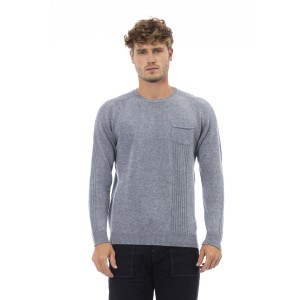 Crewneck Sweater. Long Sleeves. Fine Rib Collar. Cuffs And Bottom Hem. Front Pocket.