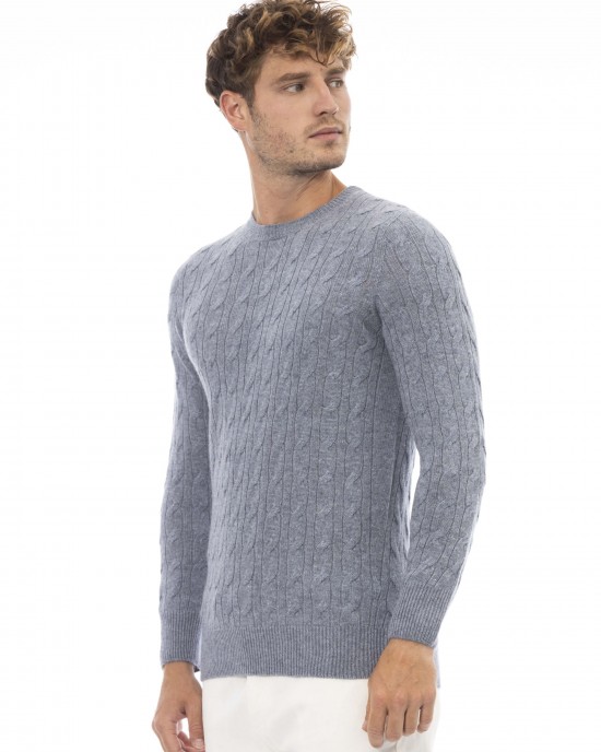 Crewneck Sweater. Long Sleeves. Fine Rib Collar. Cuffs And Bottom Hem.