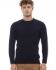 Crewneck Sweater. Long Sleeves. Fine Rib Collar. Cuffs And Bottom Hem.