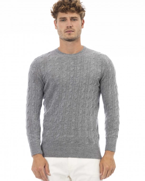 Crewneck Sweater. Long Sleeves. Fine Rib Collar. Cuffs And Bottom Hem.