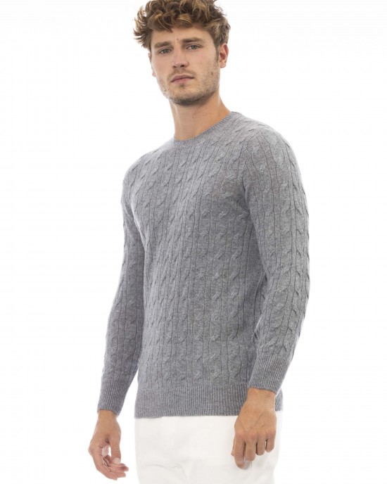 Crewneck Sweater. Long Sleeves. Fine Rib Collar. Cuffs And Bottom Hem.