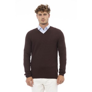 V-neck Sweater Long Sleeves. Fine Rib Collar. Cuffs And Bottom Hem.