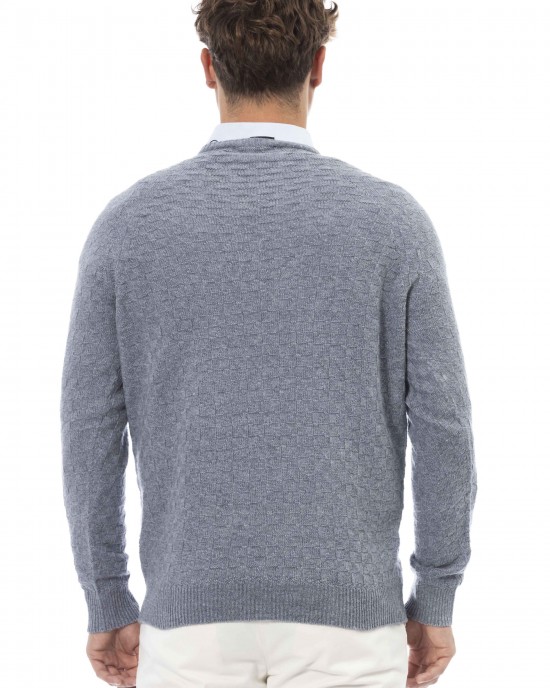 V-neck Sweater Long Sleeves. Ribbed Collar. Cuffs And Bottom. Regular Fit.