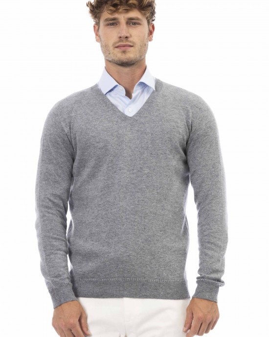 V-neck Sweater Long Sleeves. Fine Rib Collar. Cuffs And Bottom Hem. Regular Fit.