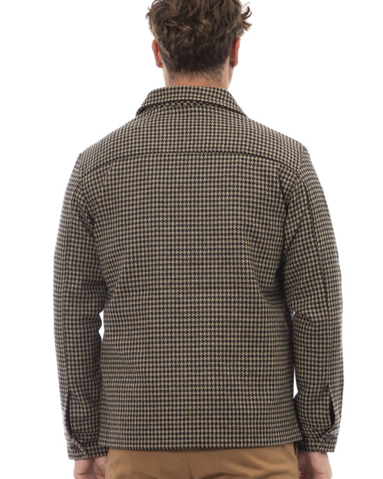 Houndstooth Shirt. Button Closure. Front And Side Pockets.