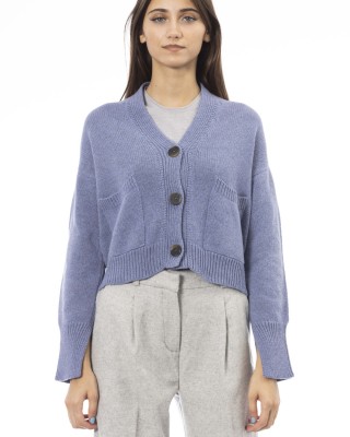 Cardigan. Button Closure. Front Pockets. Fine Ribbed Collar Cuffs And Bottom.