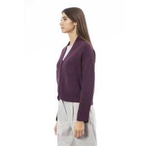 Cardigan. Button Closure. Front Pockets. Fine Ribbed Collar Cuffs And Bottom.