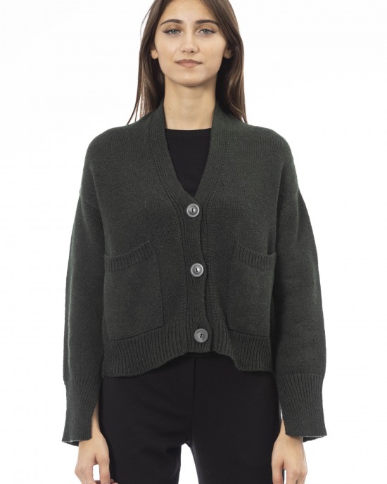 Cardigan. Button Closure. Front Pockets. Fine Ribbed Collar Cuffs And Bottom.