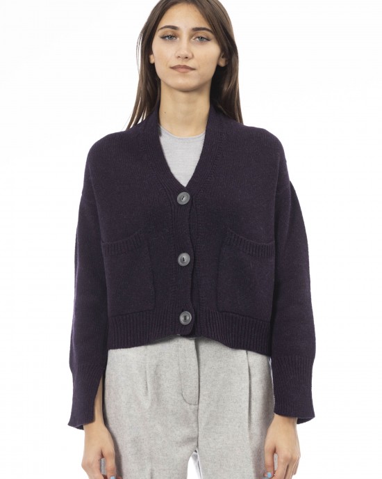 Cardigan. Button Closure. Front Pockets. Fine Ribbed Collar Cuffs And Bottom.