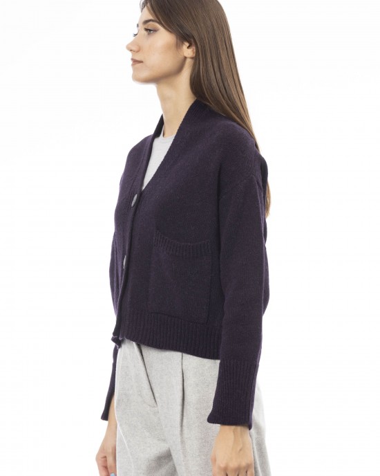 Cardigan. Button Closure. Front Pockets. Fine Ribbed Collar Cuffs And Bottom.