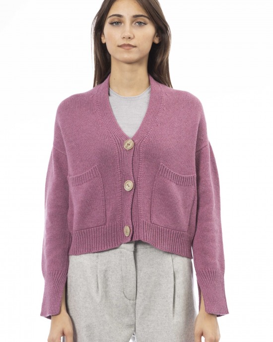 Cardigan. Button Closure. Front Pockets. Fine Ribbed Collar Cuffs And Bottom.