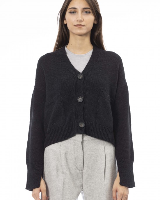 Cardigan. Button Closure. Front Pockets. Fine Ribbed Collar Cuffs And Bottom.