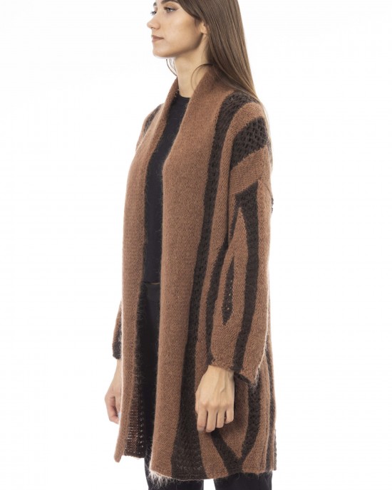 Long Cardigan. Fine Rib Cuffs.