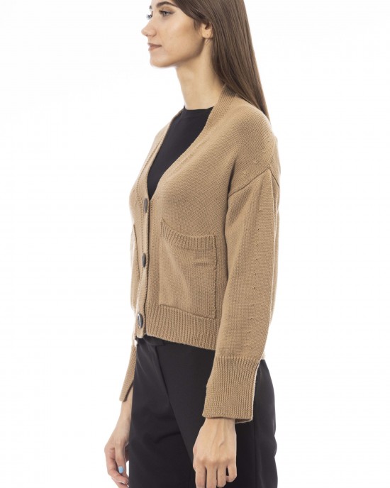 Cardigan. Button Closure. Front Pockets. Fine Ribbed Collar Cuffs And Bottom.