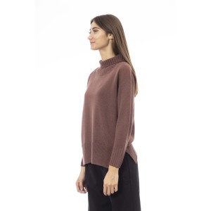 Turtleneck Sweater. Side Slits. Ribbed Collar Cuffs And Bottom.