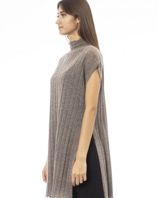 Turtleneck Sweater. Side Slits.