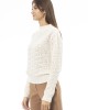 Mock Neck Sweater. Ribbed Collar Cuffs And Bottom.