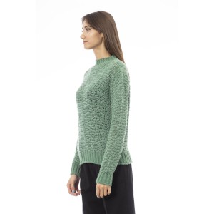 Mock Neck Sweater. Ribbed Collar Cuffs And Bottom.