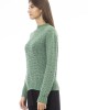 Mock Neck Sweater. Ribbed Collar Cuffs And Bottom.