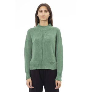 Mock Neck Sweater. Side Slits. Ribbed Collar. Cuffs And Bottom.