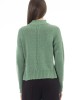 Mock Neck Sweater. Side Slits. Ribbed Collar. Cuffs And Bottom.