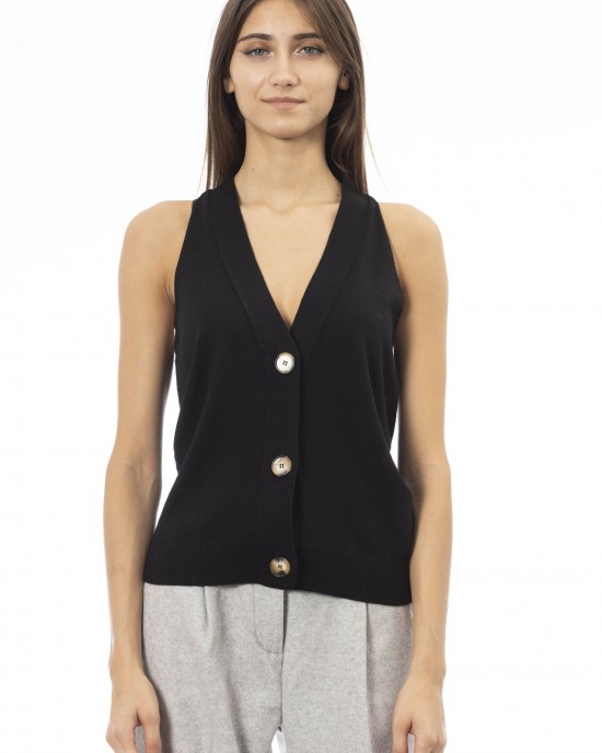 V-neck Vest Button Closure.