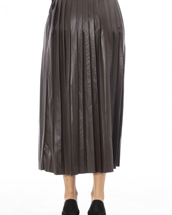 Faux Leather Skirt With Pleats.