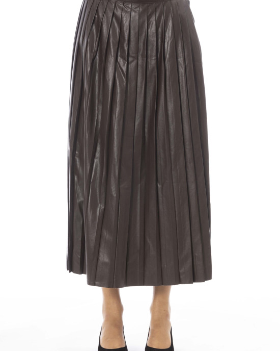 Faux Leather Skirt With Pleats.