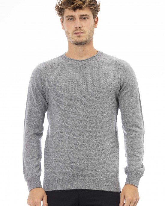 Crewneck Sweater. Long Sleeves. Fine Rib Collar. Cuffs And Bottom Hem.