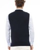 Vest With V-neckline Fine Rib Knit Collar And Bottom. Regular Fit.