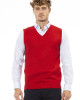 Vest With V-neckline Fine Rib Knit Collar And Bottom. Regular Fit.