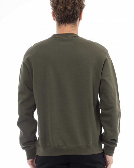 Fleece Sweater With Crew Neck. Long Sleeves. Fine Ribbed Cuffs And Bottom Hem. Embroidered Logo.