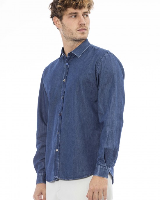 Men's Slim Shirt. Italian Collar. Front Closure With Buttons. Button Closure On Cuffs.