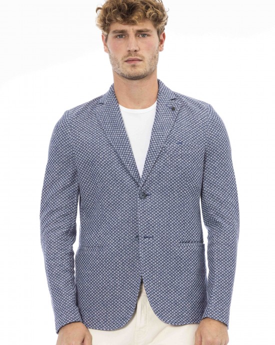 Fabric Jacket. Classic Model. Front Pockets. Button Closure.