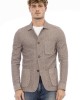 Fabric Jacket. Classic Model. Front Pockets. Button Closure.