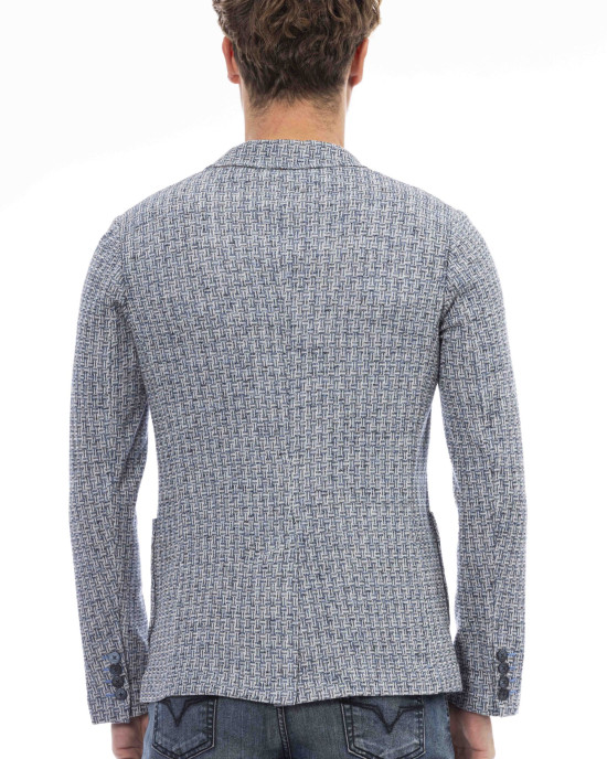Fabric Jacket. Classic Model. Front Pockets. Button Closure.