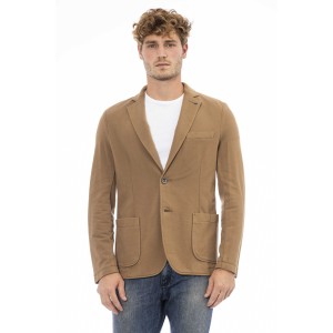 Fabric Jacket. Classic Model. Front Pockets. Button Closure.