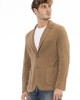 Fabric Jacket. Classic Model. Front Pockets. Button Closure.