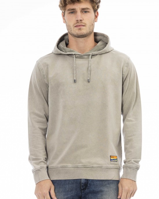 Sweatshirt With Hood And Drawstring. Long Sleeves. Fine Ribbed Cuffs And Bottom Hem.