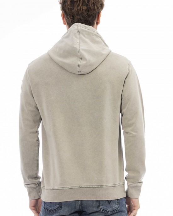 Sweatshirt With Hood And Drawstring. Long Sleeves. Fine Ribbed Cuffs And Bottom Hem.